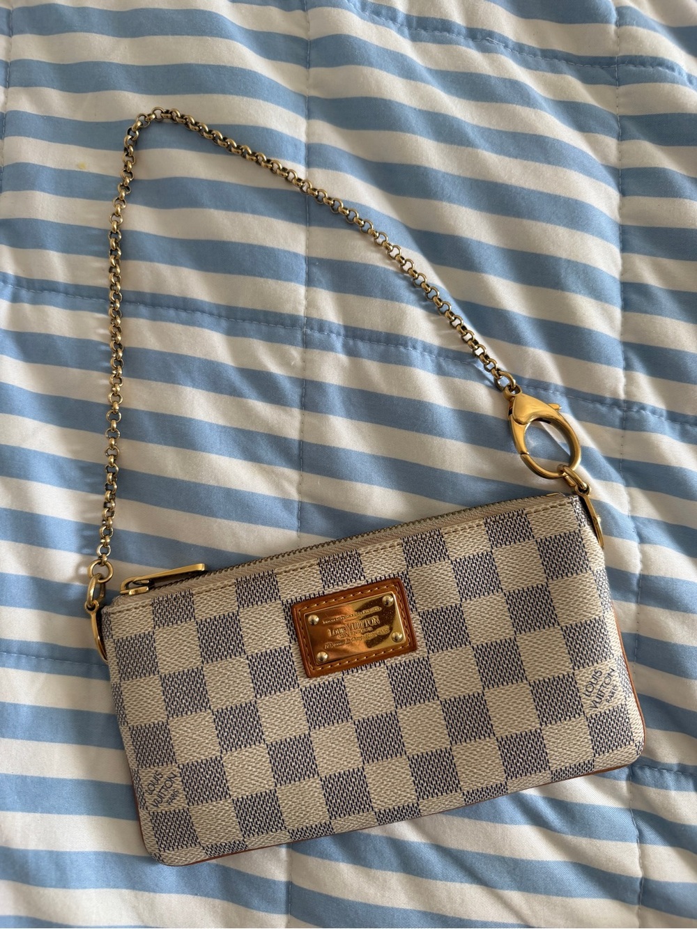 Louis Vuitton Damier Azur Pochette Milla MM Bag